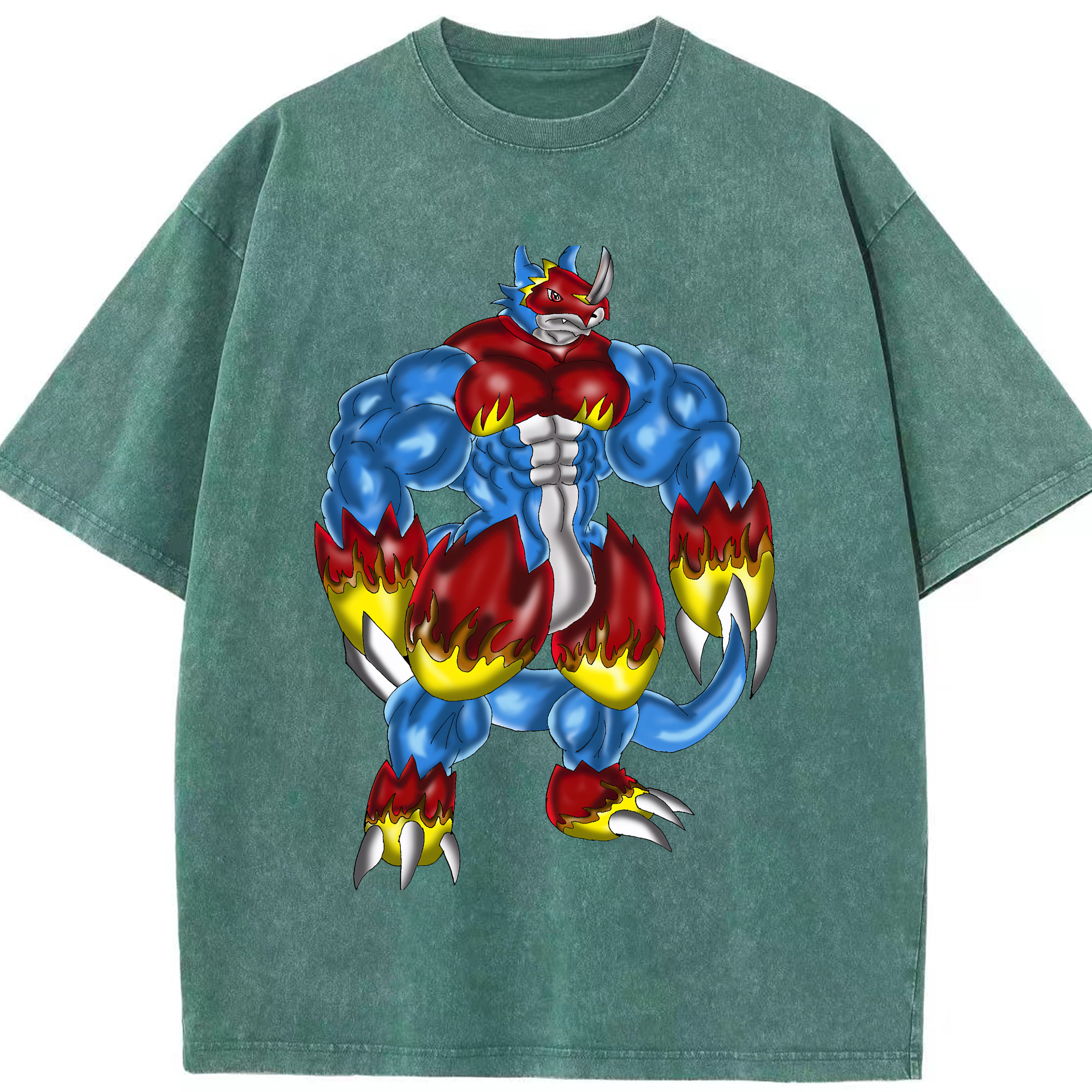 （画像用） Digimon デジタルモンスター/デジモン 綿100% ヴィンテージ風 半袖Tシャツ（フロントプリント）